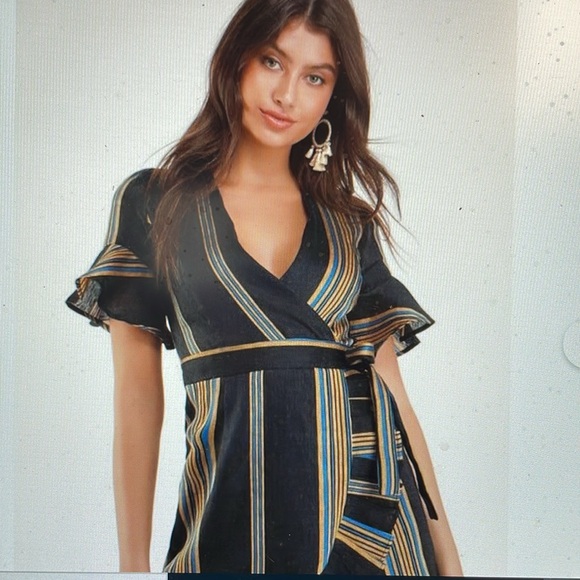 New honey punch linen wrap dress - Picture 2 of 8